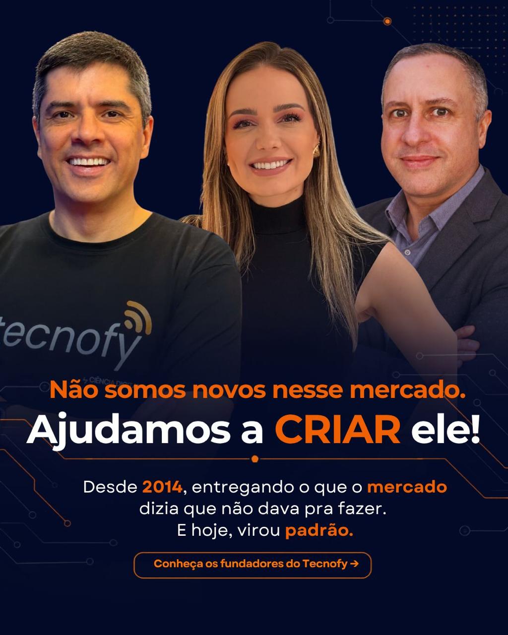 Luciano, Fernanda e Daner — fundadores do Tecnofy